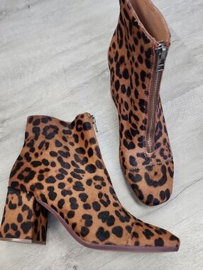 Madewell Leopard Print Ankle Boots - Tan & Black
